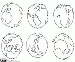 Weltkarte, kontinente, urlaubsregionen, metropolen aus europa, amerika, asien, afrika und australien. Ausmalbilder Die Sechs Kontinente Des Planeten Zum Ausdrucken
