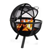 Get it as soon as tue, oct 27. Sunnydaze Decor Flaming Ball 30 In X 36 In Round Steel Wood Burning Fire Pit In Black With Cover Kf Fbb The Home Depot