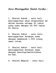 Dosa Meninggalkan Shalat Fardhu