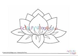 Coloring page showing lotus flower as a graphic. Lotus Flower Colouring Page