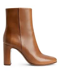 High Heel Leather Boots Light Brown Shoes Arket Gb Leather Boots Heels Boots Tan High Heels