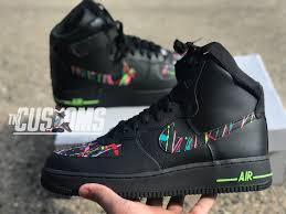 Custom Nike Air Force 1 High Splatter Etsy In 2020 Nike Air Shoes Nike Air Custom Air Force 1