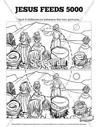 Select from 36755 printable crafts of . Jesus Feeds 5000 Kids Spot The Difference Sharefaith Kids