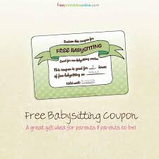 The top 7+ lovely design ideas of babysitting gift certificate template. Babysitting Vouchers Printable Zomya