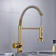 solid brass kitchen faucet gold