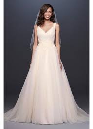 Explore more affordable wedding dresses from david's bridal. Appliqued Glitter Tulle A Line Wedding Dress David S Bridal