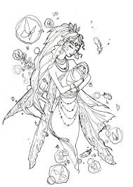 Forest fairy with wreath on head hugging swan with flowers and leaves. Fairy Coloring Page For Adults Coloring Home