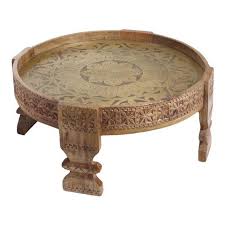 Step 1 once you have an appropriately sized wood slab for your coffee table, place the wood on 2 saw horses to start the working process. Indian Handmade Wood Chakki Grinder Table Handmade Coffee Table Clad Wood Coffee Table