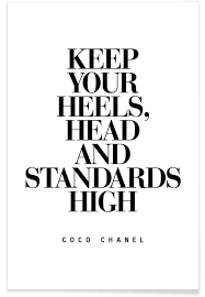 Keep Your Heels Poster Chanel Zitate Inspirierende Spruche Coco Chanel Zitate