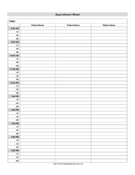 Printable Appointment Sheet Appointment Planner Appointment Calendar Daily Appointment Book