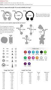 Professional Wholesale Body Jewelry Body Jewelry Size Chart Piercing Chart Wholesale Body Jewelry Face Piercings