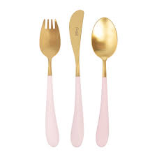 Check out our 3 piece cutlery set selection for the very best in unique or custom, handmade pieces from our kitchen & dining shops. Buy Cutipol Alice Children S Cutlery Set 3 Piece Pink Gold Amara
