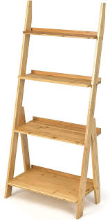 Giantex 4-Tier Bamboo Ladder Shelf, 21" x 12" x 47" Freestanding Displ