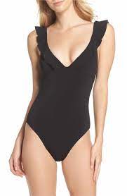 robin piccone ruffle one piece swimsuit nordstrom