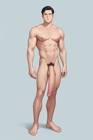 Cuerpo Completo, Mirando Al Espectador, Pene Más Grande Que El Cuerpo Porno  gay IA