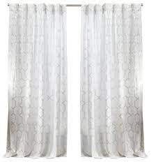 Threshold sheer curtain panel 2 packs metallic rose gold rugby 54 x 84 beige. Panza Metallic Print Sheer Hidden Tab Curtain Panel Pair Winter Silver Contemporary Curtains By Amalgamated Textiles Usa Houzz