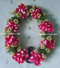 Veni With Real Rose Petals And Artificial Gold Roses Fresh Flower Jewelry Floral Accessories Hair Flower Jewellery