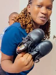 Excited about new school shoes