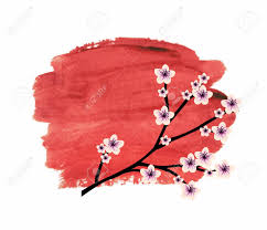 Or choose from the prominent landscapes of mount fuji, the stretching rice fields and peaceful gardens with arching bridges. Beautiful Illustration Of Japanese Cherry Blossom Over The Red Watercolor Background Vector Royalty Free Cliparts Vectors And Stock Illustration Image 99554408
