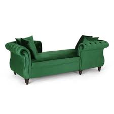 If you're looking to inject a dose of glamour into your interior, look no further than our deluxe stunning emerald green velvet chaise, upholstered in luxurious emerald green velvet by kobe (see link for full colour palette available in this. Harrisville Modern Glam Tufted Velvet Tete A Tete Chaise Lounge With Accent Pillows Emerald And Dark Brown Walmart Com Walmart Com