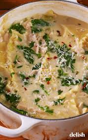 Sos We Can T Stop Eating This Chicken Alfredo Lasagna Soup Recipe Lasagna Soup Recipe Chicken Alfredo Lasagna Alfredo Lasagna