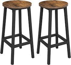 16 in x 16 in seat. Vasagle Bar Stools Set Of 2 Bar Chairs Kitchen Chairs With Sturdy Steel Frame Height 65 Cm Round Easy Assembly Industrial Style Vintage Brown Black Lbc32x Amazon De Kuche Haushalt