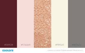 Wedding trend is like a circle full of come and go, and rose gold is one of the trends that come back recently and get more and more popular. Actual Wedding Color Palette Marsala Blush Rose Gold Ivory Cream And Gray Wedding Color Palette Gold Wedding Colors Fall Wedding Colors
