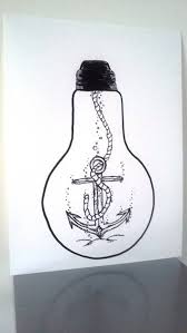 Affiche Illustration Noir Et Blanc Ampoule Ancrez Vos Etsy Illustration Noire Dessin Ampoule Dessin Noir Et Blanc