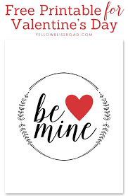 Be Mine Free Printable Valentine Yellowblissroad Com Printable Valentines Cards Valentines Printables Valentines Printables Free