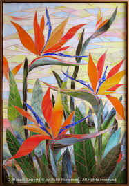 Hanansen Birds Paradise 900px Jpg 900 1 292 Pixels Mosaic Flowers Glass Mosaic Art Mosaic Artwork