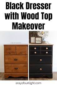 Wood dresser with black hardware. Black Vintage Farmhouse Dresser Farmhouse Bedroom Furniture Bedroom Furniture Makeover Rustic Bedroom Furniture
