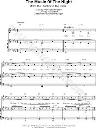 Andrew Lloyd Webber The Music Of The Night Sheet Music In Db Major Transposable Download Print Music Of The Night Sheet Music Music Download