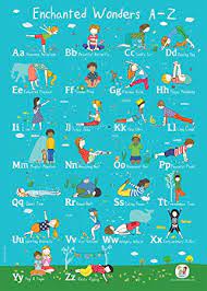Kinderyoga karten von a bis z 26 farbenfroh illustrierte yoga alphabet karten . Enchanted Wonders Abc Yoga For Children A2 Poster Amazon De
