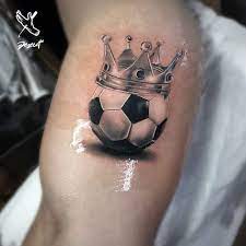 From the ball itself to the goal post, cleats and more, discover the best soccer tattoos for men. Football And Crown Tattoo Soccer Tattoos Football Tattoo Tattoos For Guys