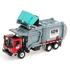 The size of garbage trucks always fascinates young kids. 1 43 Scale Diecast Collectible Waste Management Truck With Trash Bin Metal Recycling Garbage Truck Toys For Kids Wish