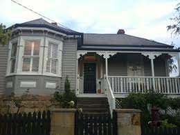 These new colours of soft pinks, greens, blues and greys were used on the wooden trims of the federation brick homes. 11 Verandah Ideas Weatherboard House House Exterior Facade House