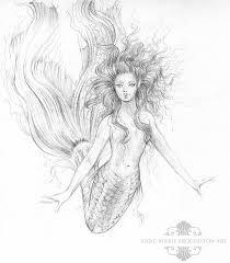 This Is A Bit Rough I Haven T Cleaned Up The Scan Yet But This Is My First Mermaid Drawing For The Year Happy New Year Everyo Disegni A Matita Disegni Matita