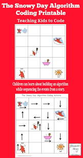 Teaching Kids To Code The Snowy Day Coding Algorithm Activity Printable Children At Home And Students A Teaching Kids To Code Teaching Kids Coding For Kids