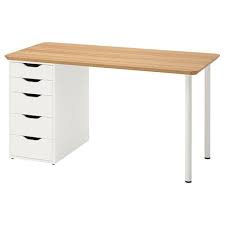 Die versetzbaren böden lassen sich dem jeweiligen. Anfallare Alex Schreibtisch Bambus Weiss Ikea Deutschland