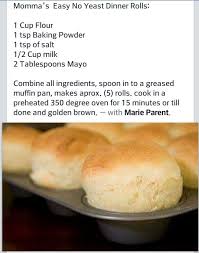 Dinner Rolls Seems Simple And Quick I Hear Its Better To Not Use The Mayo Butter Instead Recipes Bread Recipes Homemade Dinner Rolls