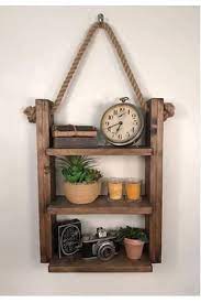 Worldwooden Dekoratif El Yapimi 3 Gozlu Masif Ahsap Raf Kitaplik Trendyol Ahsap Raf Raf Kitapliklar