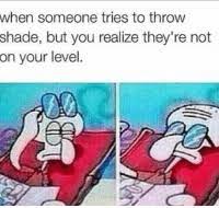 We did not find results for: When Someone Tries To Throw Shade But You Realize They Re Not On Your Level Shade Meme On Me Me