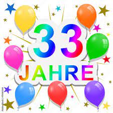 33 jahre Jubiläum Stock-Illustration | Adobe Stock