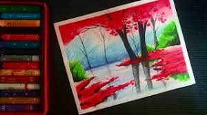 How to make a landscape with oil pastels? Drawing Skill Landscape Drawing With Oil Pastels For Beginners