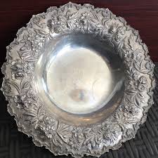 ✓ free for commercial use ✓ high quality images. Antique Sterling Silver Bowl S Kirk Son Inc Hand Decorated Flower Pattern Monogram Tangible Investments