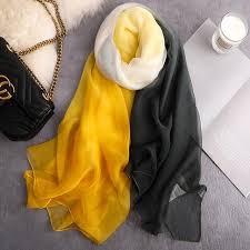Fashion Silk Beach Scarf Gradient Printed Bandana Shawl Gs 1 In 2020 Scarf Women Fashion Womens Scarves Women Shawl