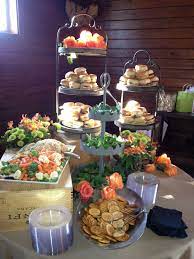 The plan is for heavy hors d'oeurves, sangria/wine, and b'day cake towards the end of the evening. Heavy Hors D Oeurve Station Wedding Hors D Oeuvres Appetizer Display Wedding Food Display
