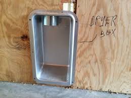 Metal deep drawn recessed dryer vent box with gas port measures 3 1/2 inches deep from nailing flange. Recessed Dryer Box Cheap Trick Recessed Dryer Vent Boxes Dryer Vent Box