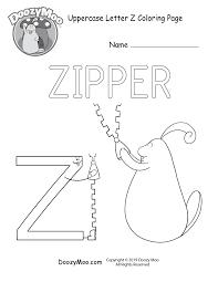 Z is for zeppelin coloring page. Cute Uppercase Letter Z Coloring Page Free Printable Doozy Moo