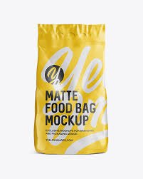 Download Kraft Food Bag Mockup Halfside View Yellow Author PSD Mockup Templates